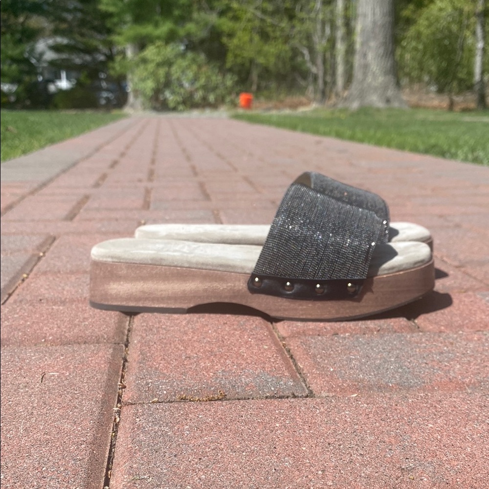 Brunello Cucinelli Black and Brown Sandals